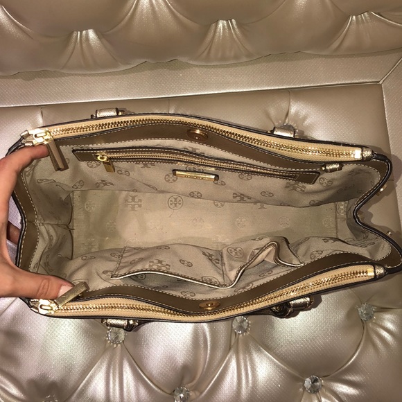 Tory Burch Robinson Metallic Mini Double Zip Bag - Picture 4 of 16
